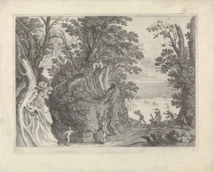 Paysage avec une attaque armée