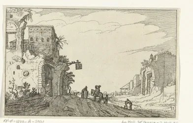 Route entre des ruines