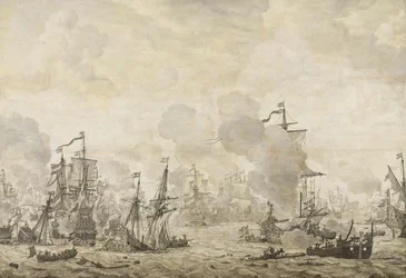 Épisode de la bataille entre les flottes néerlandaise et suédoise dans le détroit, 8 novembre 1658