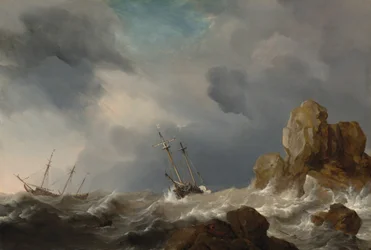 Navires dans une tempête, 1660