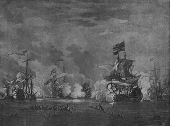 Sir Edward Spragge et Cornelius Tromp, fin 17e siècle