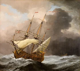 Le Navire Anglais Hampton Court dans une Tempête