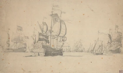 Une escadre hollandaise formant une ligne de bataille, mai 1672?, c.1672