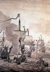 La bataille du Sund entre les flottes hollandaise et suédoise, 8 novembre 1658 (détail)