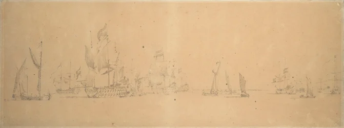 La flotte hollandaise par vent léger, vers 1666