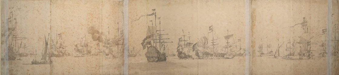 La flotte néerlandaise au large des côtes de Hollande en novembre 1664