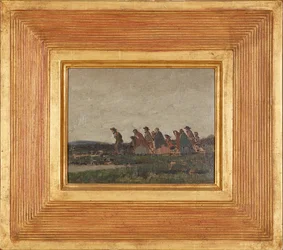 Figures traversant un paysage