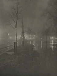 Nuit pluvieuse, Columbus Circle, New York
