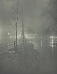 Nuit pluvieuse, Columbus Circle, New York