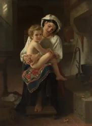 Jeune mère regardant son enfant, 1871