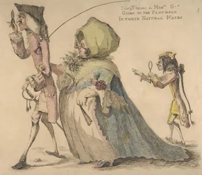 Long Thomas et Mad-le G-d allant au Panthéon dans leurs masques naturels