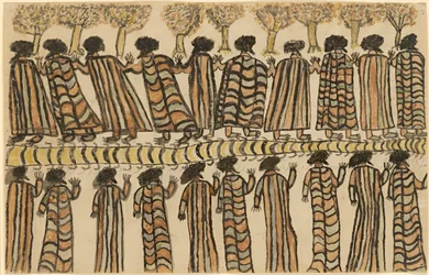 Figures en manteaux de peau de possum