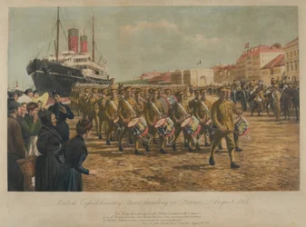 Le Corps expéditionnaire britannique débarquant en France, août 1914