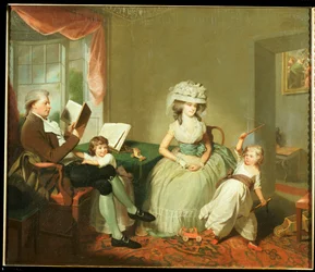 Portrait de groupe de M. et Mme Hayward avec leurs enfants, Mathilda et George, c.1789