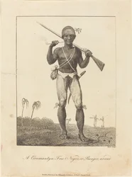 Un Coromantyn noir libre, ou ranger, armé, 1793.