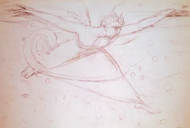 Ange marchant, dessin par William Blake (1757-1827)
