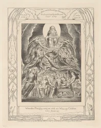 Le Livre de Job, Planche 2, Satan devant le trône de Dieu