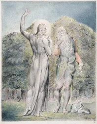 Le Christ tenté par Satan de transformer les pierres en pain, illustration de 