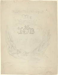 Esquisse pour la page de titre des illustrations gravées du Livre de Job