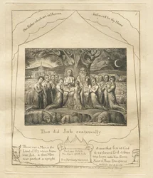 Le Livre de Job : Pl. 1, Ainsi faisait Job continuellement, 1825