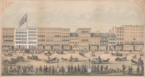 Vue de Park Place, New York, de Broadway à Church Street, côté nord, A.D. 1854