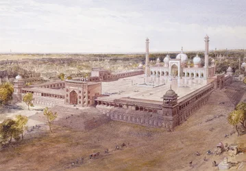 La mosquée Jami, Delhi, 1864