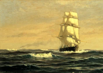 Voilier--au large de la côte du Maine