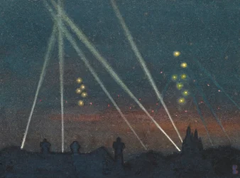 Projecteurs pendant un raid de bombardement