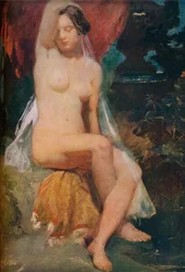 Femme à une fontaine, vers 1840