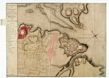Plan du château de Saint-Philippe et des fortifications de l