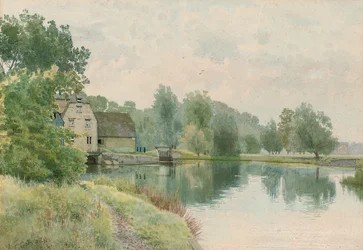 Houghton Mill sur la rivière Ouse, 1914