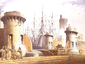 Portes du quai Stanley, 1864