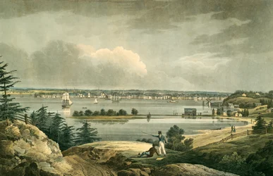 New York depuis les hauteurs près de Brooklyn, pub. 1828