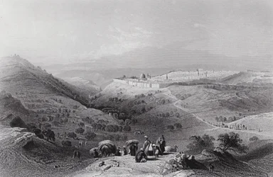 Le Mont des Oliviers et Jérusalem, du nord-est
