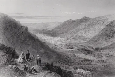 Vallée de Sichem et Nablous, ancien Sichem (gravure)