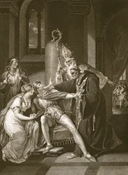 Edwy et Elgiva, gravé par Isaac Taylor, illustration de 