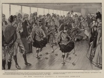 Sur le Braemar Castle, un départ en fanfare