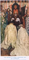Le retour de la reine Guenièvre et de Sir Lancelot, illustration de 
