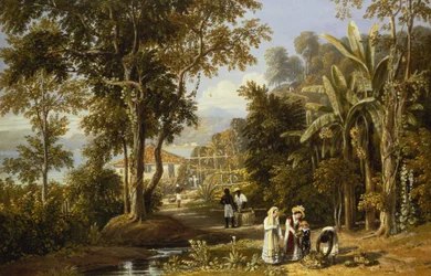 Scène de jardin sur la rive de Braganza, Rio de Janeiro, 1827