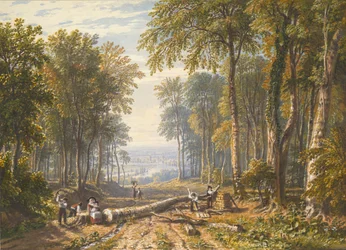 Bûcherons à Park Place, Henley, la Tamise au-delà