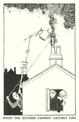 Quand la cheminée de la cuisine prend feu (lithographie)