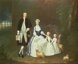 Baptist Noel, 4e comte de Gainsborough et sa femme, Elizabeth, avec leurs enfants