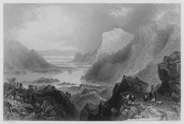 Approche de Killarney depuis la route de Kenmare (gravure)