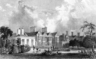 Easton Lodge, près de Dunmow, Essex, gravé par Henry Adland, 1832