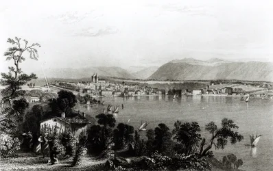 Genève depuis Coligny, gravé par Robert Wallis