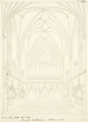 Chapelle de la Vierge de la cathédrale de Bristol regardant vers l