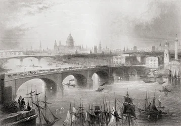 Londres, ponts de Southwark et Blackfriars sur la Tamise, Londres, Angleterre, de 