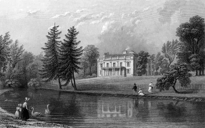 Moor Hall, près de Harlow, Essex, gravé par John Rogers, 1833