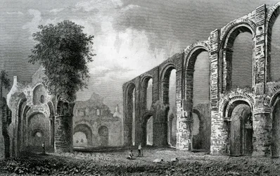 Église du prieuré de St. Botolph, Colchester, Essex, gravée par John Rogers, 1832