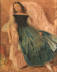 Fille endormie sur une chaise